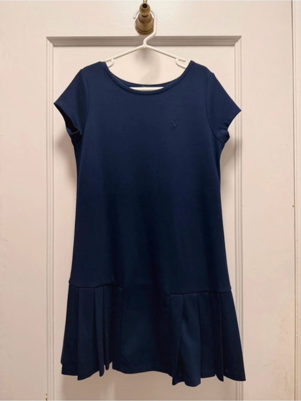 Polo by Ralph Lauren Navy Short-Sleeve Drop-Waist Girls Dress
